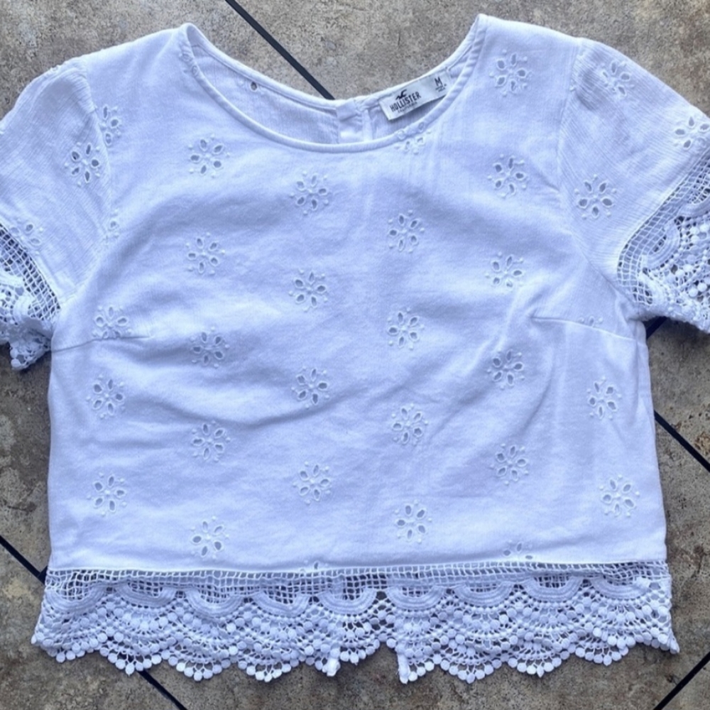White hollister blouse shirt